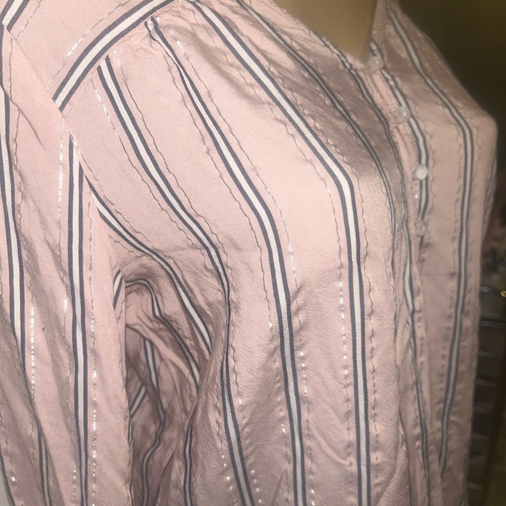 Liz Claiborne Pink and Blue Striped Men's Shirt
